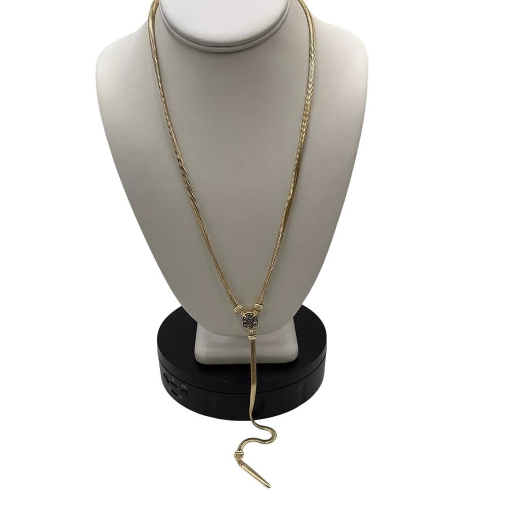 Kendra Scott Signed Starla Gold Plated Platinum Drusy Lariat Y Necklace‎